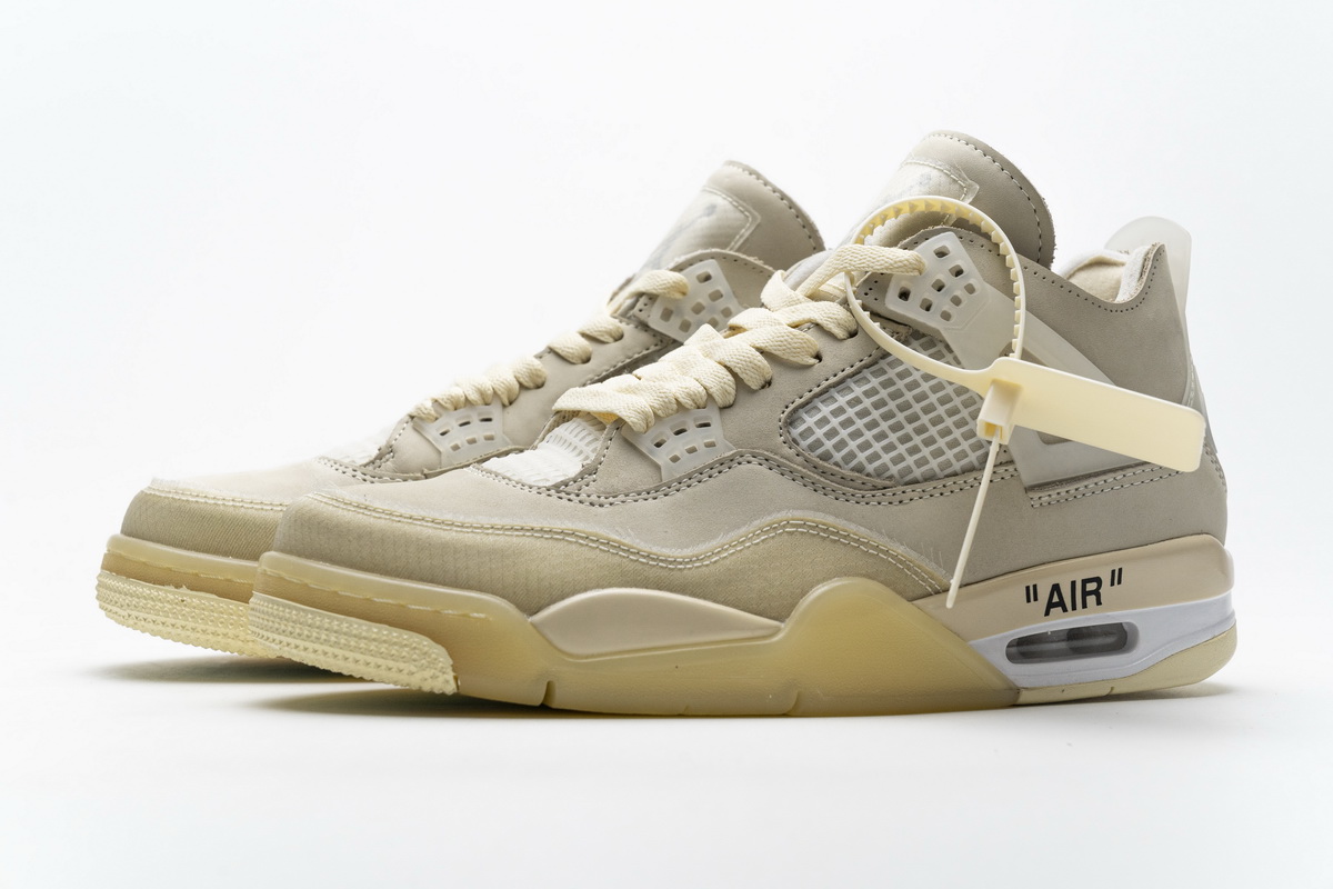 OFF White x Air Jordan 4 Sail - Image 6