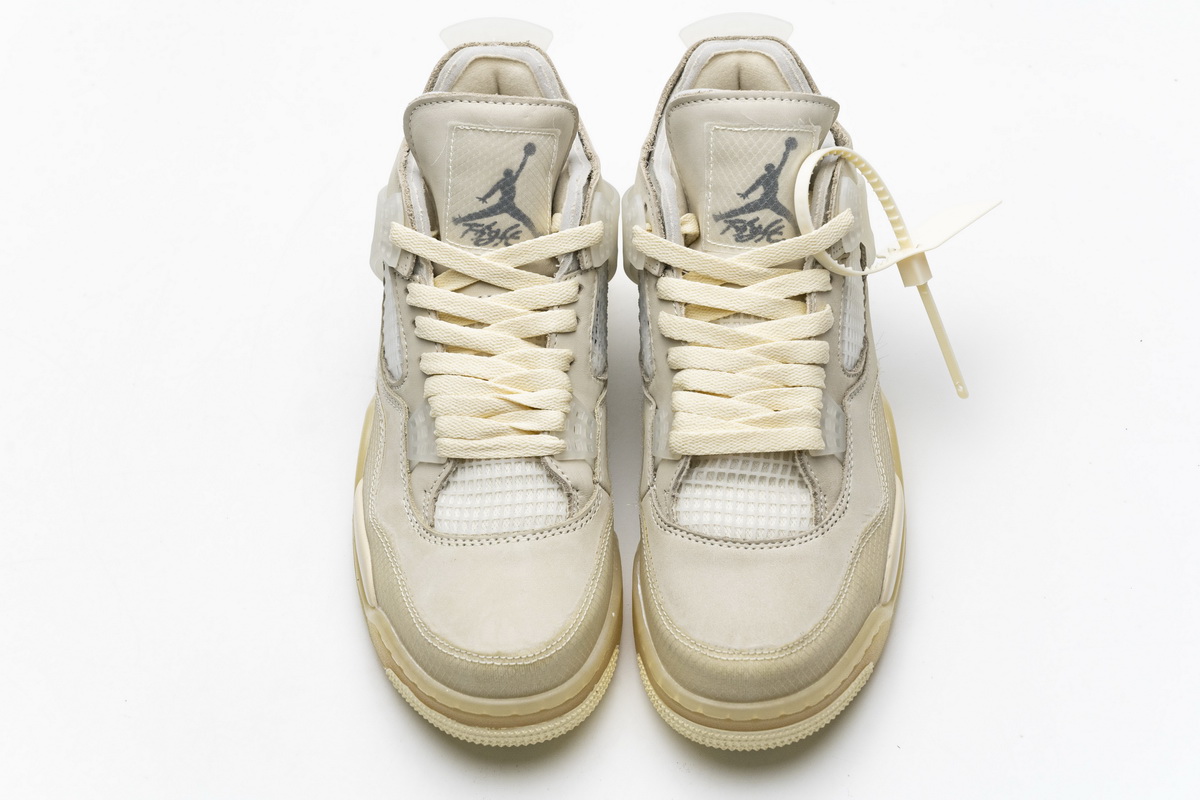 OFF White x Air Jordan 4 Sail - Image 4
